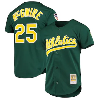 mens mitchell and ness mark mcgwire green oakland athletics